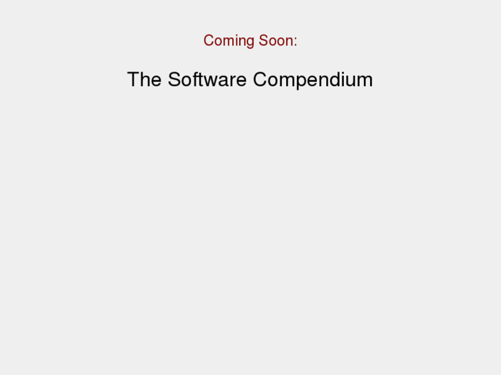 www.thesoftwarecompendium.com