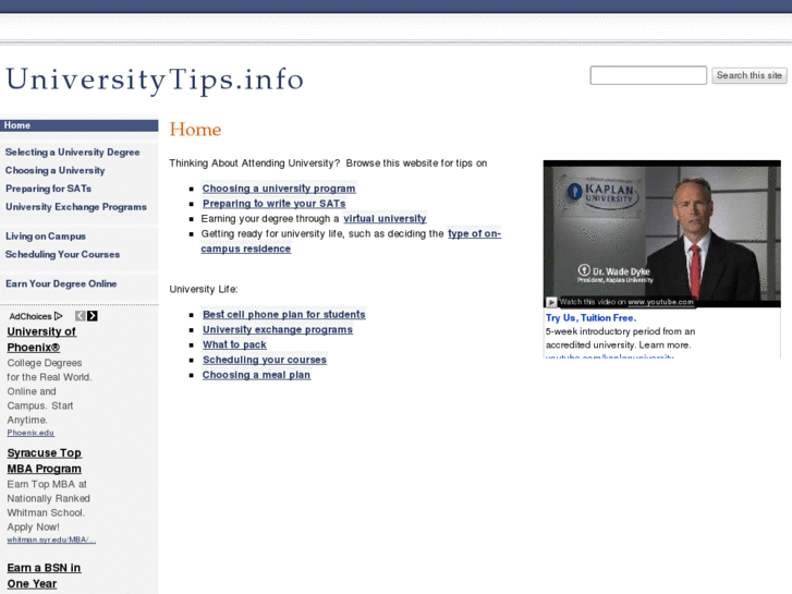 www.universitytips.info