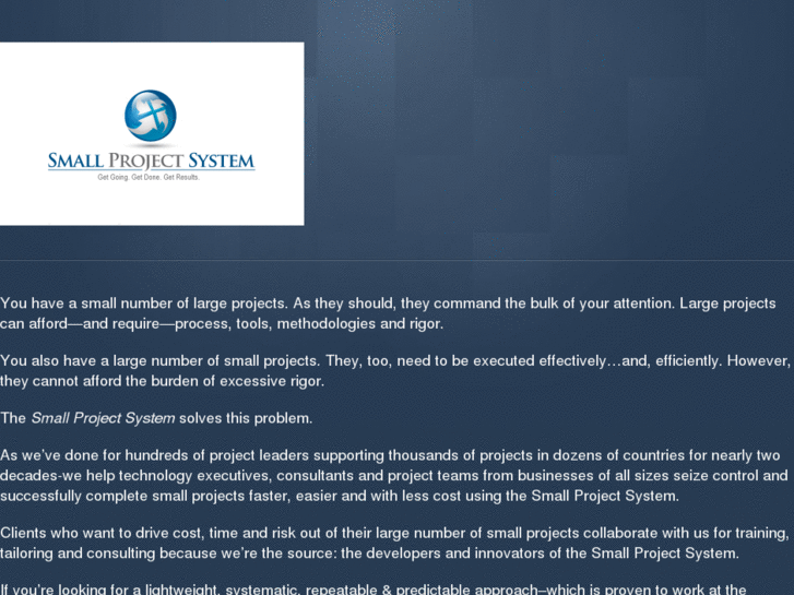www.smallprojectsystemsandtools.com
