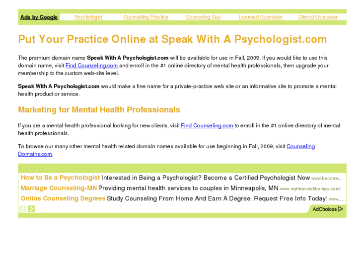 www.speakwithapsychologist.com