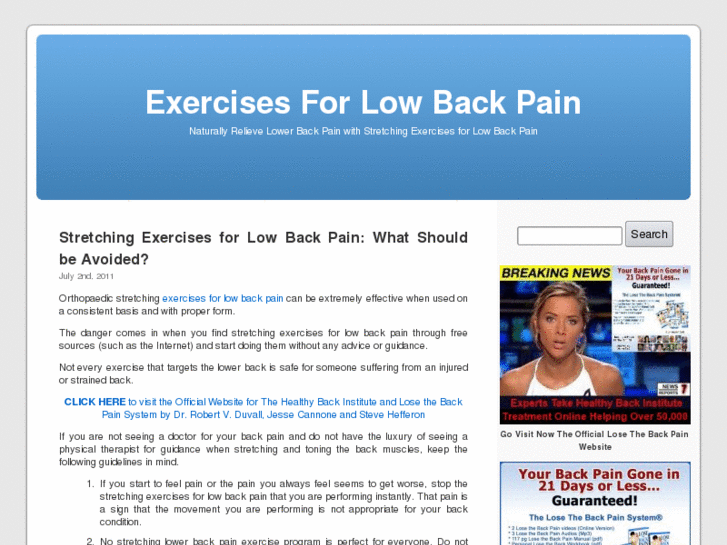 www.exercisesforlowbackpain.net