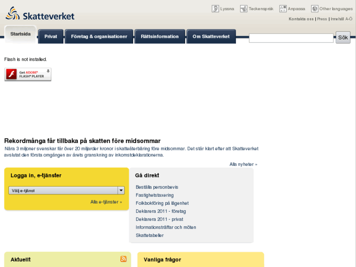 Skatteverket.se: Startsida | Skatteverket