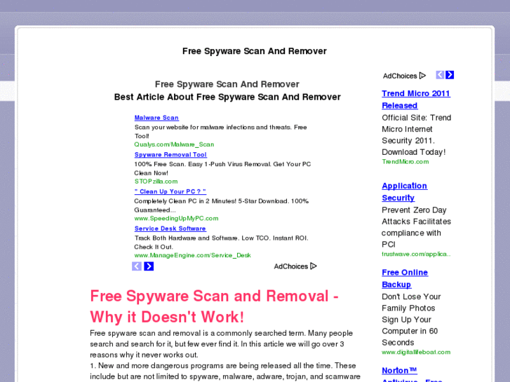 www.freespywarescanandremover.net