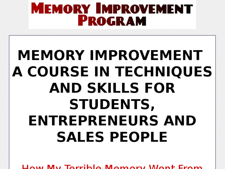 www.improvememoryprogram.com
