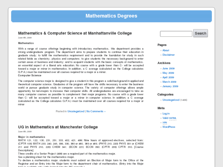 www.mathematicsdegrees.net