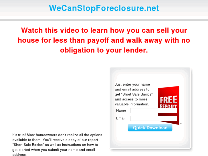 www.wecanstopforeclosure.net