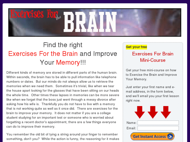 www.exercisesforbrain.com