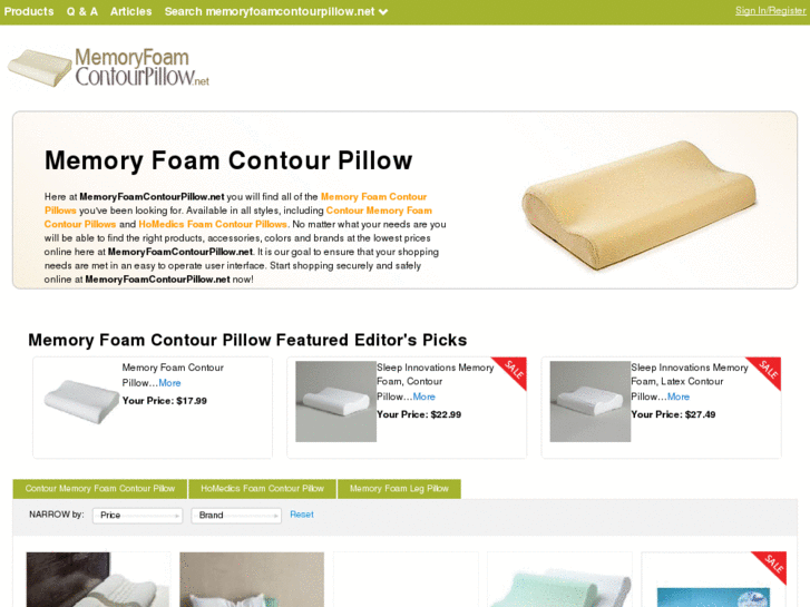 www.memoryfoamcontourpillow.net