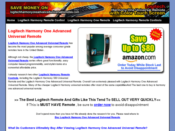www.logitechharmonyoneadvanceduniversalremotes.com