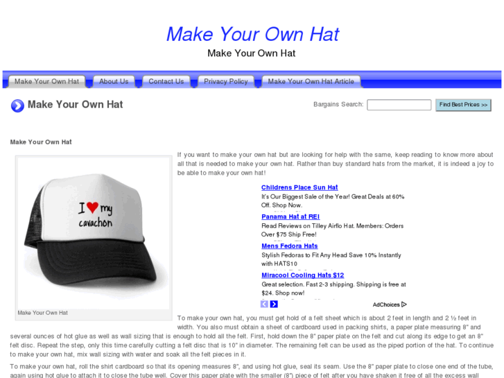 www.makeyourownhat.org
