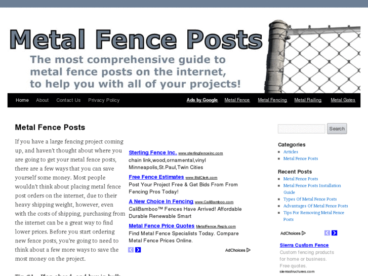 www.metalfenceposts.net