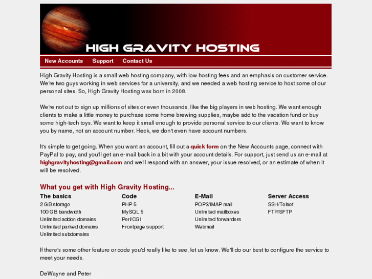www.highgravityhosting.com