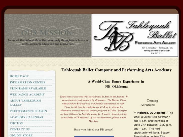 www.tahlequahballet.com
