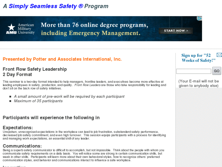 www.frontrowsafetyleadership.com