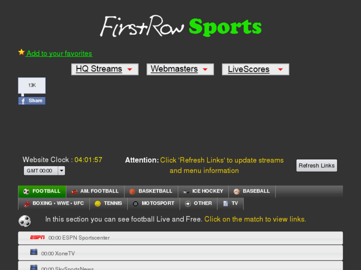 P2P4U.net: FirstRow Free Live Sports Streams on your PC, Live Football ...