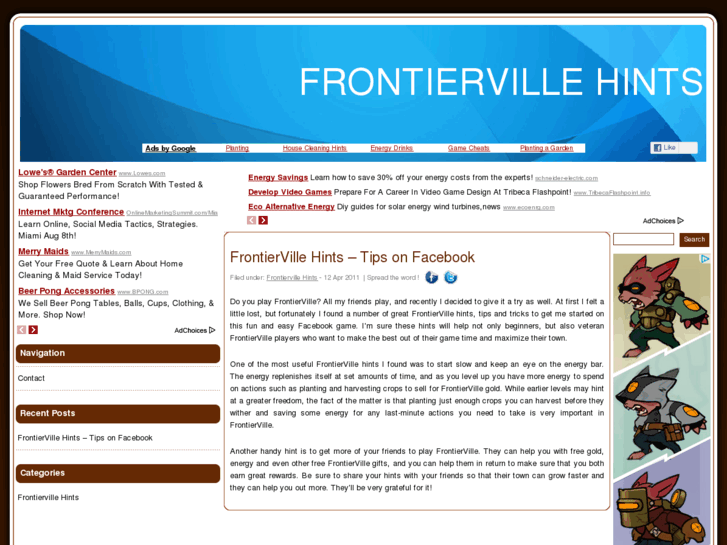 www.frontiervillehints.net
