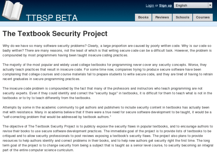 www.thetextbooksecurityproject.org