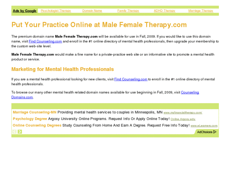 www.malefemaletherapy.com