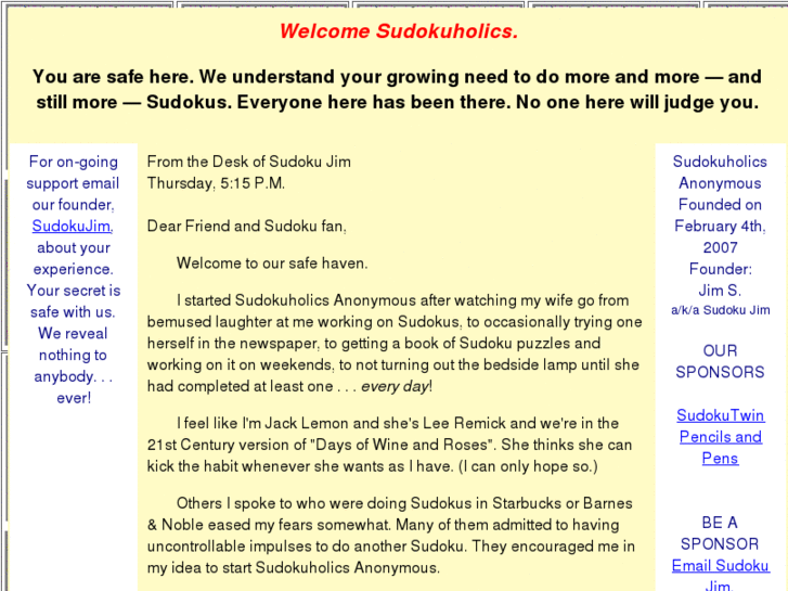 www.sudokuholicsanonymous.org
