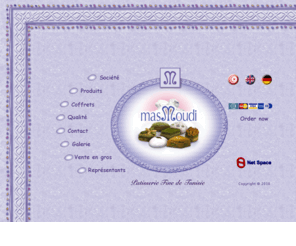 masmoudi.com: Patisserie Masmoudi, la patisserie fine de Tunisie
Le site officiel de Ptisserie Masmoudi est un site marchand - contient la gamme de ptisserie fine de Tunisie, spcialit sfaxienne Baklawa, Datte fourr, Mlabes, Tajin, Makroud etc. Ingrdients : Amande, Noisette, Pistache, Noix