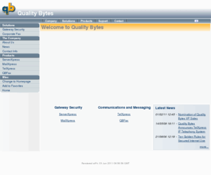 q-bytes.com: Quality Bytes - Developer of ServerXpress, MailXpress, TelXpress and QBFax
Quality Bytes Web Site