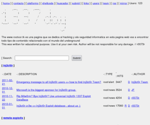 underc0de.net: 1337 Exploit Database : vulnerability : 0day : shellcode by Inj3ct0r Team
Inj3ct0r exploit database separated by exploit type (local, remote, DoS, etc.) | 1337 Exploit Database : vulnerability : 0day : shellcode by Inj3ct0r Team