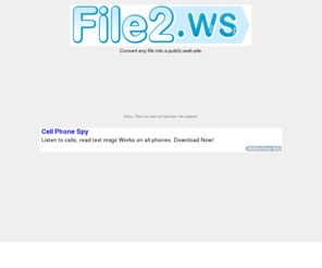 file2.ws: File2.ws
Convert any file into a webpage. Distrubute information to many people fast.