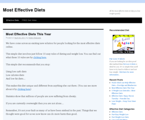 mosteffectivediets.net: The Most Effective Diets This Year
Most Effective Diets To Help You Lose Weight Quickly. Get Started Today With The Most Effective Diets This Year.
