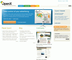 openx.org: OpenX. Build your business here. | OpenX
OpenX is a hugely popular, free ad server for web publishers. Take control, manage your advertising and make more money from online advertising today.
