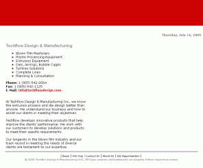 techflowdesign.com: Blown Film Machinery and plastic processing equipment
Blown film machinery and plastic extrusion equipment for the packaging industry, specialists in multi-layer coextrusion dies, airrings and feed screws. Leaders in the design of blown film extrusion dies.