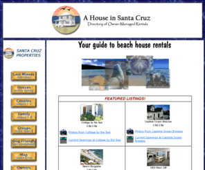 ahomeinsantacruz.com: Santa Cruz Vacation Rentals, Santa Cruz California Vacation Rental Homes
