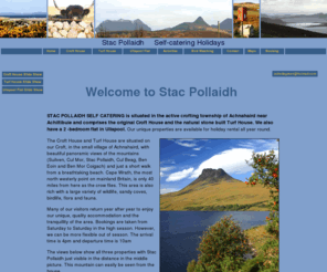 stacpollaidh.co.uk: Stac Pollaidh - Self catering Achnahaird, Achiltibuie and Ullapool, Highland Scotland
Stac Pollaidh self catering cottages / houses Achnahaird, Achiltibuie and Ullapool, Scotland