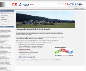 cs-airnet.de: CS-Airnet - Startseite
Highspeed-Internet für DSL-freie Gebiete, wir versorgen die \\