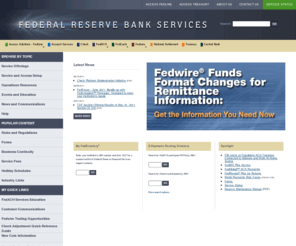 fedach.net: Federal Reserve Bank Services
Federal Reserve Bank Serivces - Creating Nationwide Solutions for Your Payments Needs