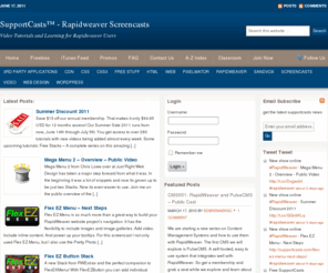 supportcasts.com: SupportCasts - Screencasts and video tutorials on Mac Stuff, RapidWeaver, web design
A great place to watch video tutorials and screencast online about RapidWeaver, RapidWeaver design, Sandox and other cool mac applications