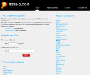 rssing.com: RSSing Site
All RSS channels of the world unite to give the power and liberty of access to all denizens of the RSS world.