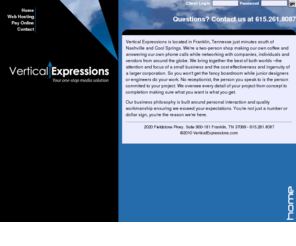 verticalexpressions.com: Vertical Expressions Homepage - Graphic Design, Photography, Recording, Web Hosting
Vertical Expressions