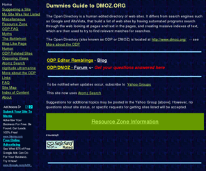 dummies-guide-to-dmoz.org: Dummies Guide to DMOZ.ORG
A guide for the use of the Open Directory Project, with hints and assorted technical information.