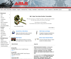 ableinstruments.com: ABLE Instruments & Controls - Process Instrumentation Specialists
ABLE Instruments & Controls specialise in process instrumentation for level measurement, flow metering, pressure and temperature, oil in water, Mercury vapour hazards, humidity, moisture, gas analysis, liquid Analysis, density & light measurement.