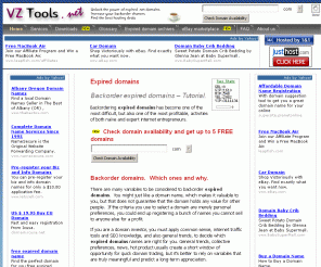 vztools.net: Expired domains, domain tools, domain appraisals and more
Backorder domains, the cheapest backordering, cheap domain transfers, website copyright protection and more
