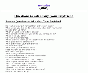 Random things to ask your boyfriend