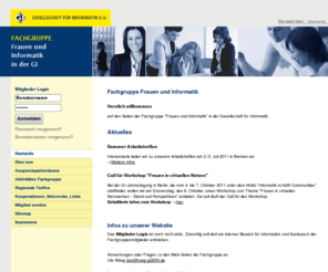 frauen-informatik.de: Frauen und Informatik
Fachgruppe Frauen und Informatik der Gesellschaft für Informatik e. V. (GI)