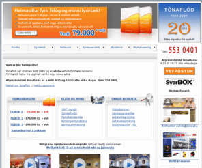tonaflod.is: TÓNAFLÓÐ  veflausnir - Vefumsjónarkerfi -  Heimasíðugerð - Vefhönnun - Hýsing - Leitarvélaskráning - Markaðssetning
Tónaflóð heimasíðugerð - Við bjóðum upp á alhliða veflausnir svo sem vefhönnun, vefumsjónarkerfi, netverslunarkerfi, hýsingu, ráðgjöf, útlitshönnun, ljósmyndun, myndbandagerð, hringmyndir, kúlumyndir, 360 gráðu myndir, panorama, sýndarferðir, virtual tours, leitarvélaskráningu og myndbandaveitu.