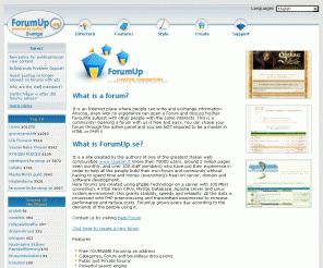 forumup.se: forumup.se :: Create Forum free Forums
Offers free forum hosting using the popular phpBB message board software. ForumUp is a free forum host as well as a webmaster resource site.