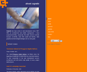 capsul.es: capsule : web design | php & mysql development | referencing | xhtml & css integration in brussels - about capsule
web design | php & mysql development | xhtml & css integration | referencing