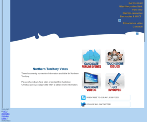 ntvotes.org: Northern Territory Votes Website
Comprehensive policy and electorate information about the parties contending the Northern Territory election