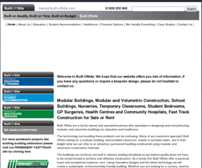 built-offsite.com: Modular Buildings | Portable Buildings | Built Offsite
Built Offsite are developers of modular buildings & portable buildings for education, accommodation & healthcare services. Contact us today for a free survey