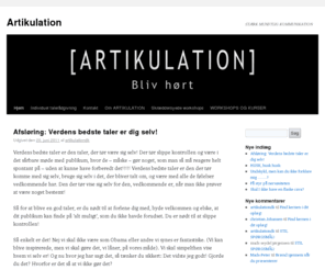 artikulation.dk: Artikulation
Workshops, træning og rådgivning i mundtlig kommunikation, retorik og personlig gennemslagskraft.