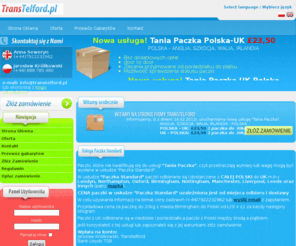 transtelford.pl: Tanie paczki za 23,50 GBP, przeprowadzki Anglia-UK-Polska, Przesyłki do Polski, Anglii: Leeds, Manchester, Londyn - Teleford Transport
Telford Transport. Tanie paczki, przesyłki, przeprowadzki do Polski. Paczki Anglia-UK-Polska, Polska Paczka. Przewóz palet, gabarytów i aut. Tanie paczki z Anglii do Polski. Leeds, Manchester, Londyn, Northampton, Birmingham, Nottingham.