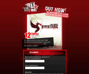 stayleet.com: :: Stay Rock Stay Leet ::
Frisch von der Ostsee, Leet, die Newcomer-Band aus Schleswig-Holstein - ausgezeichnet durch ihren markanten Rock / Metal - Stil.